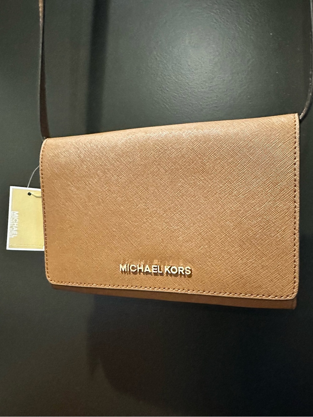 NWT Michael Kors Brown Leather Crossbody Handbag
